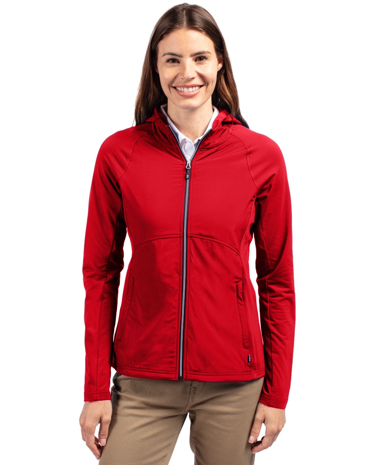Cutter & Buck Adapt Recycled Soft Knit Stretch Womens Hybrid Full Zip Jacket 48