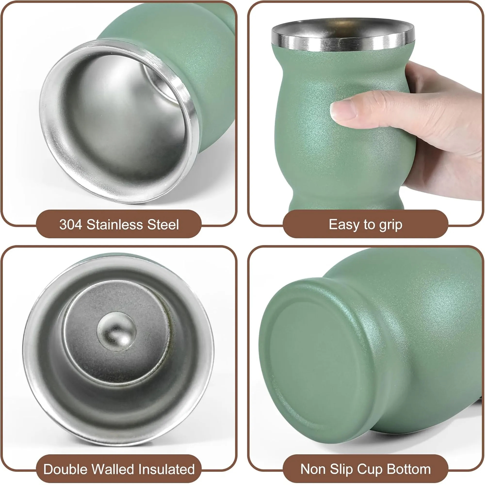 8oz Stainless Steel Yerba Mate Cup 4