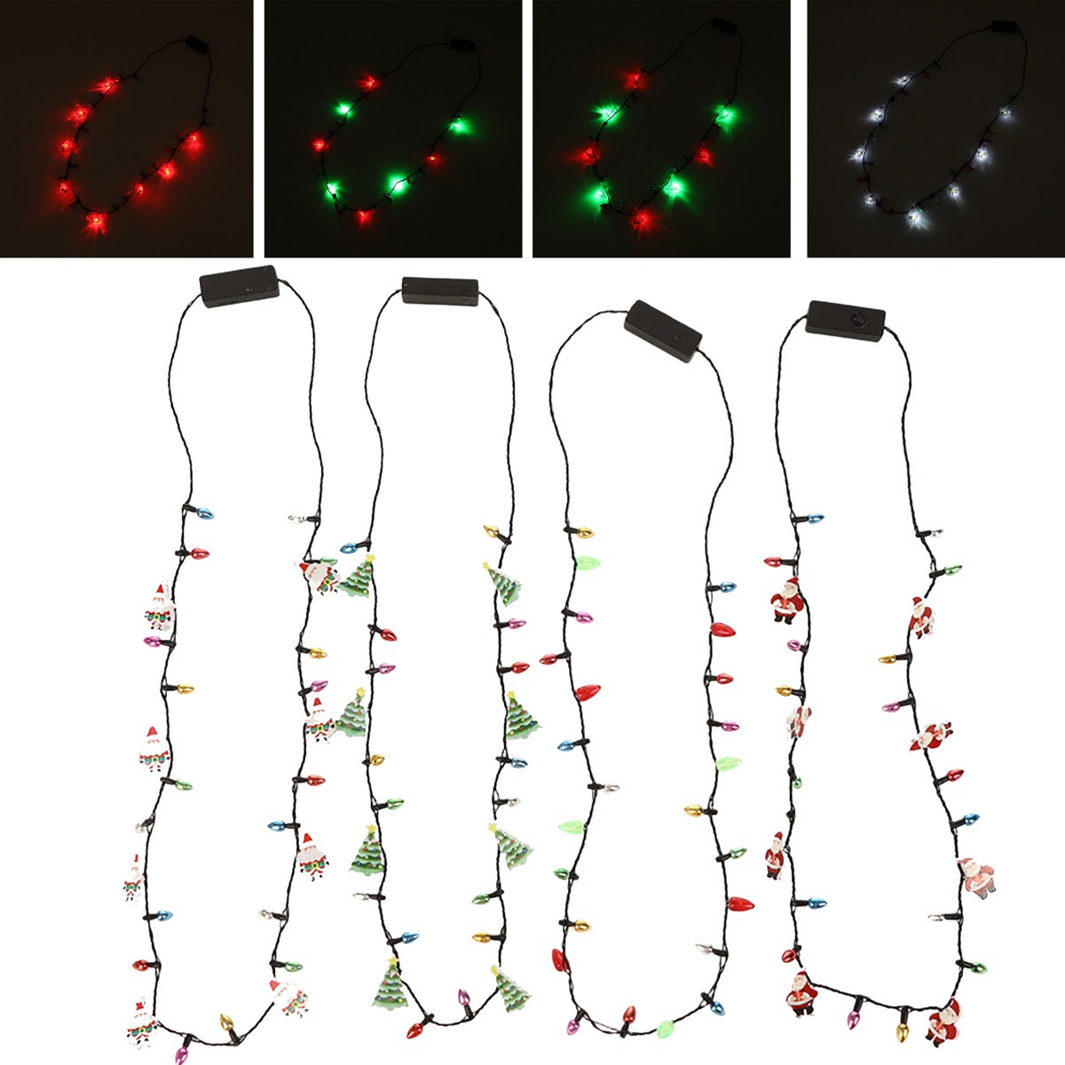 LED Christmas Tree Bulb Necklace 8