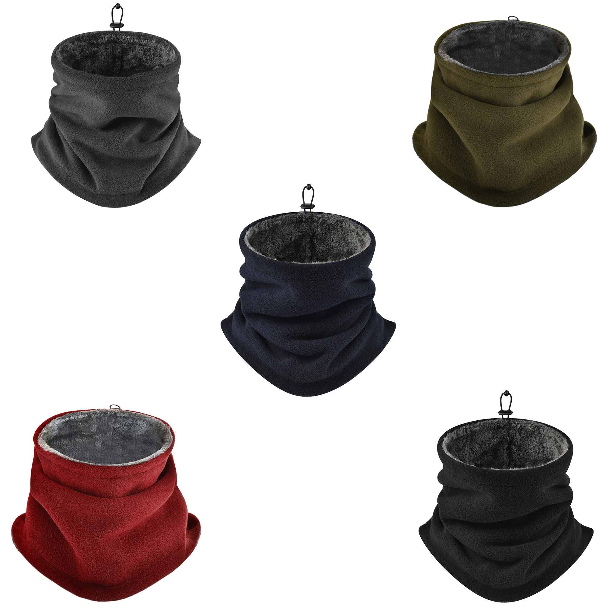 Outdoor Windproof Double-Layer Thick Fleece Scarf 4