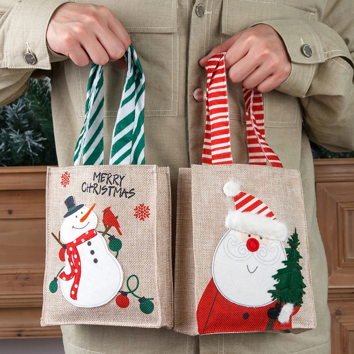 Christmas Gift Tote Bag, custom tote bag with logo imprint 6