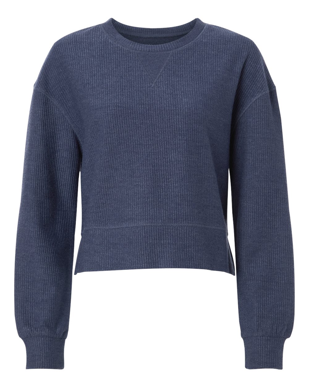 Women's Ribbed Knit Cropped Boxy Crew - BW5102 43