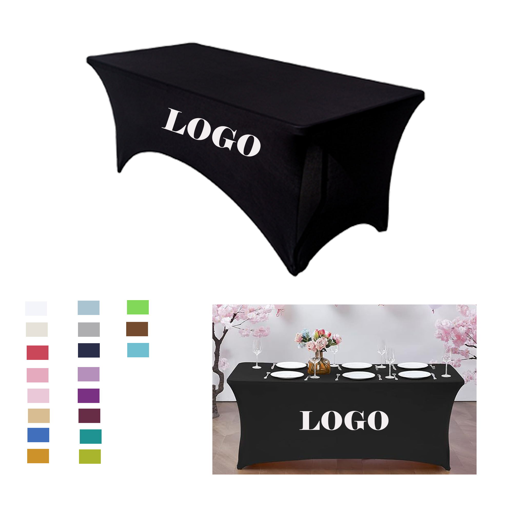 Sleek Fit 6FT Polyester Stretch Table Cover 2