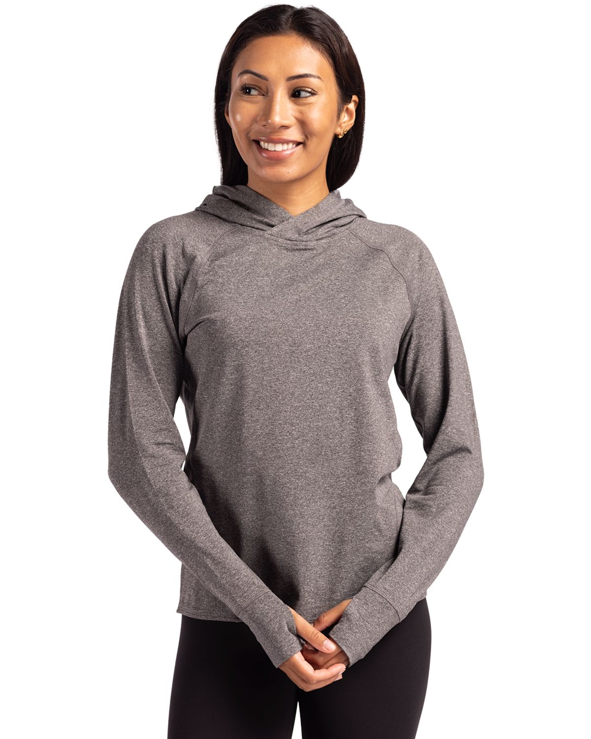 Adapt Knit Recycled Womens Heathered Hooded Pullover