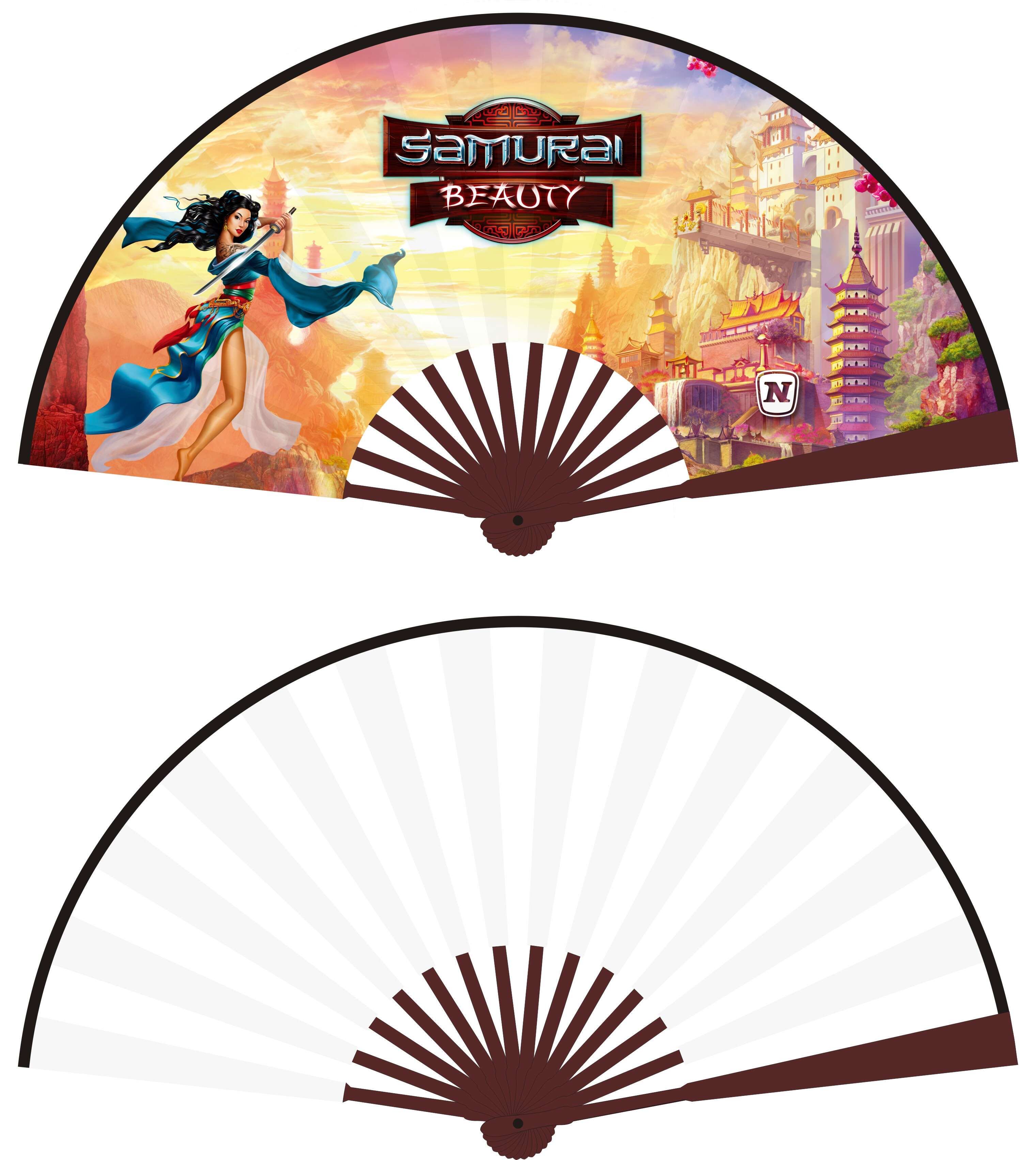 Traditional Bamboo Hand Fan - Premium Silky Fabric 5
