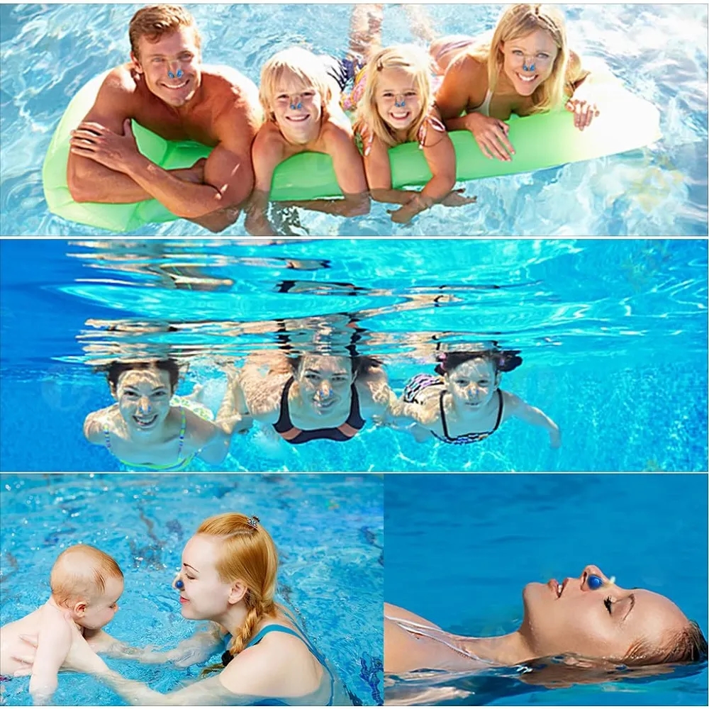 Silicone Swimming Earplugs and Nose Clip Set 6