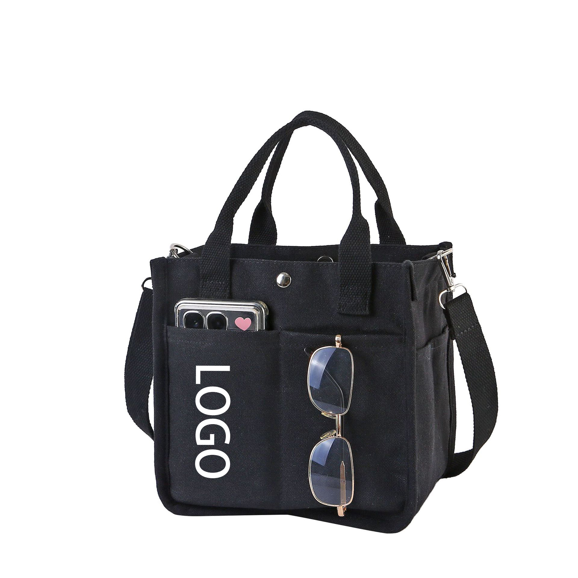 3D Multi-Pocket Tote Canvas Bag 1