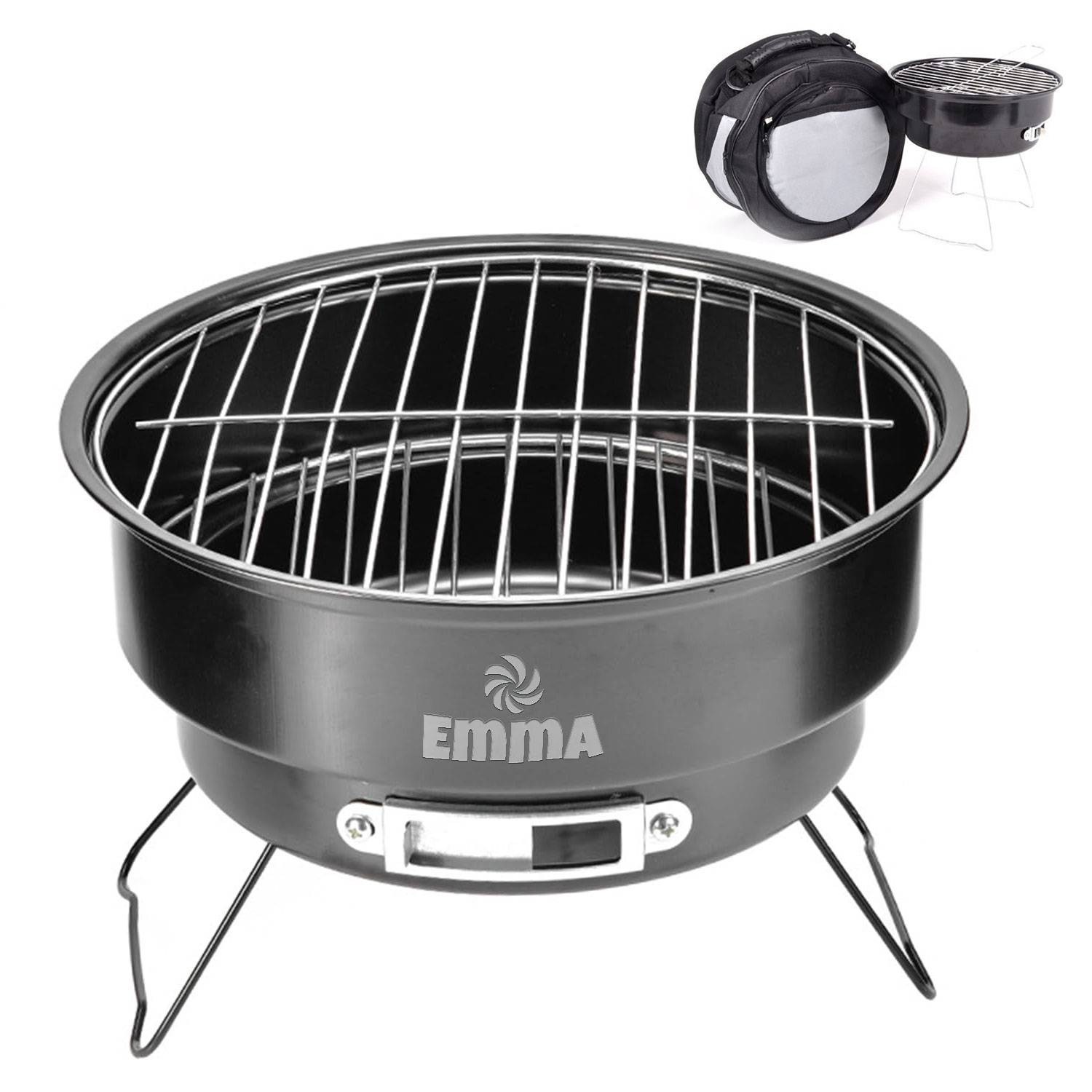 Portable Round Barbecue BBQ Charcoal Grill W/ Cooler Bag 9