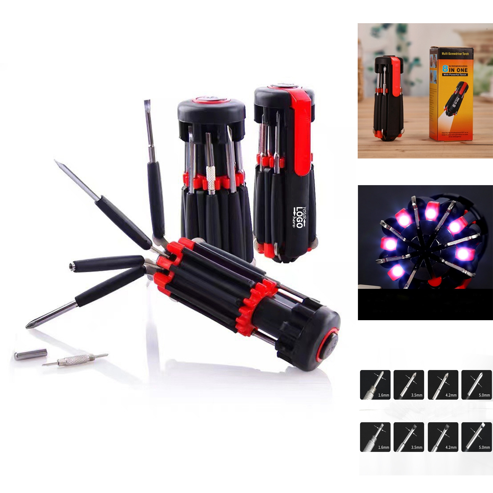 8 In 1 Screwdriver With LED Torch 1