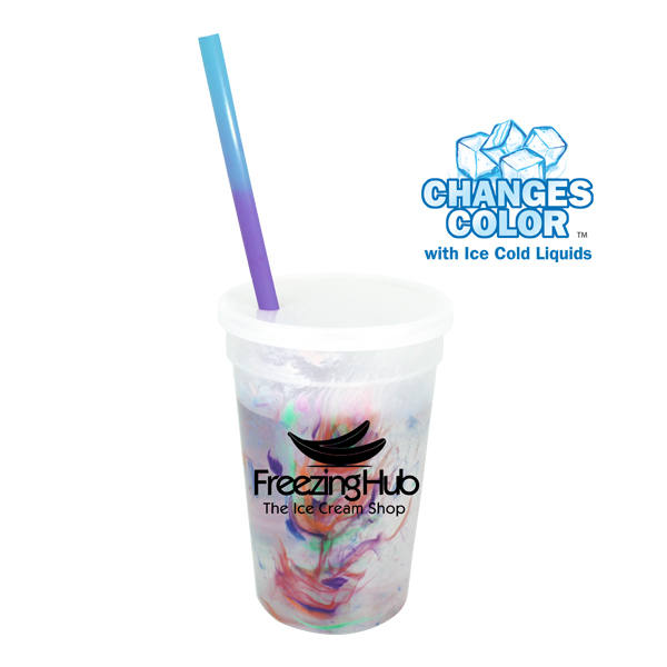 Mood™ 17 oz. Rainbow Confetti Cup/Straw/Lid Set 7