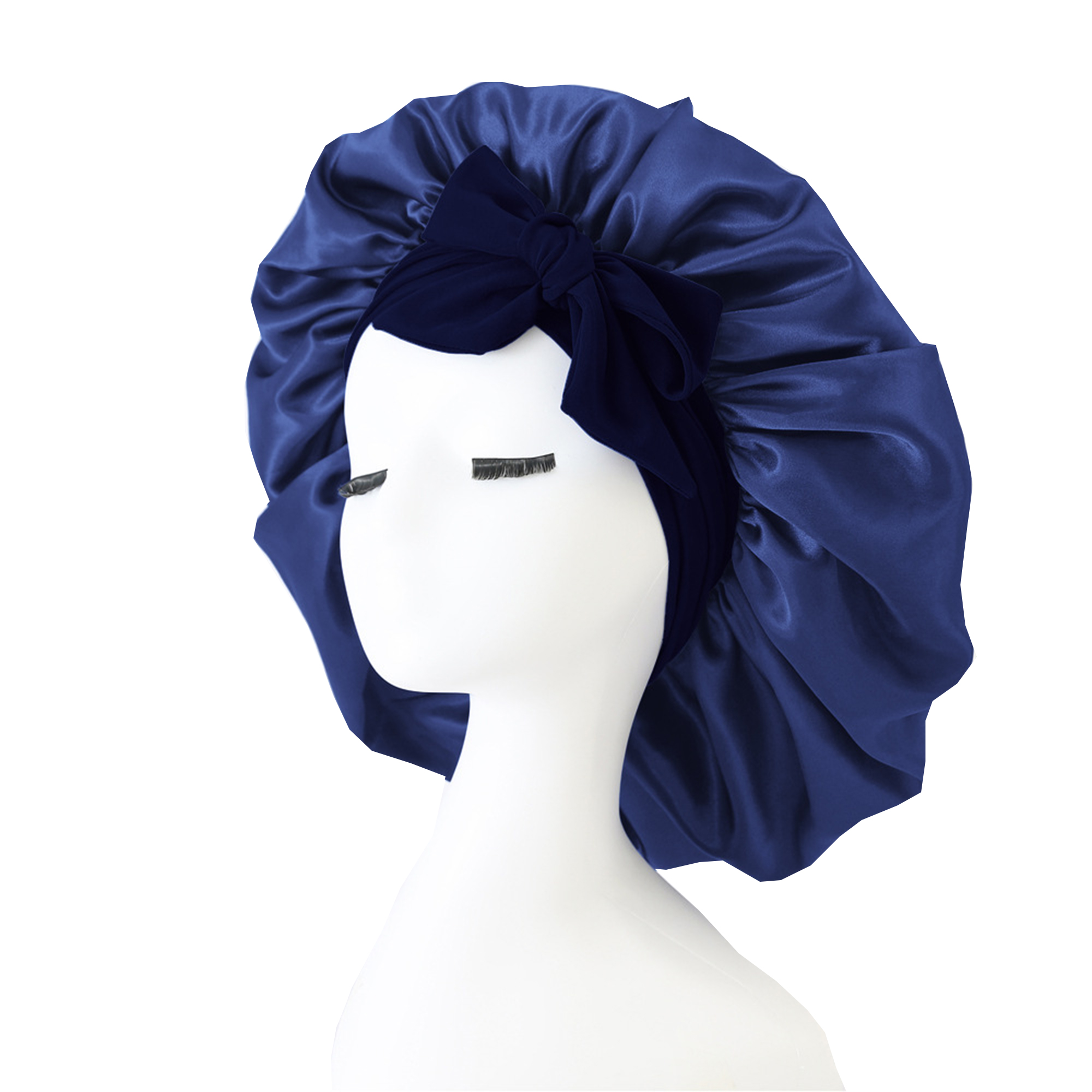Ribbon Tie Design Sleep Cap Hair Care Bonnet 1