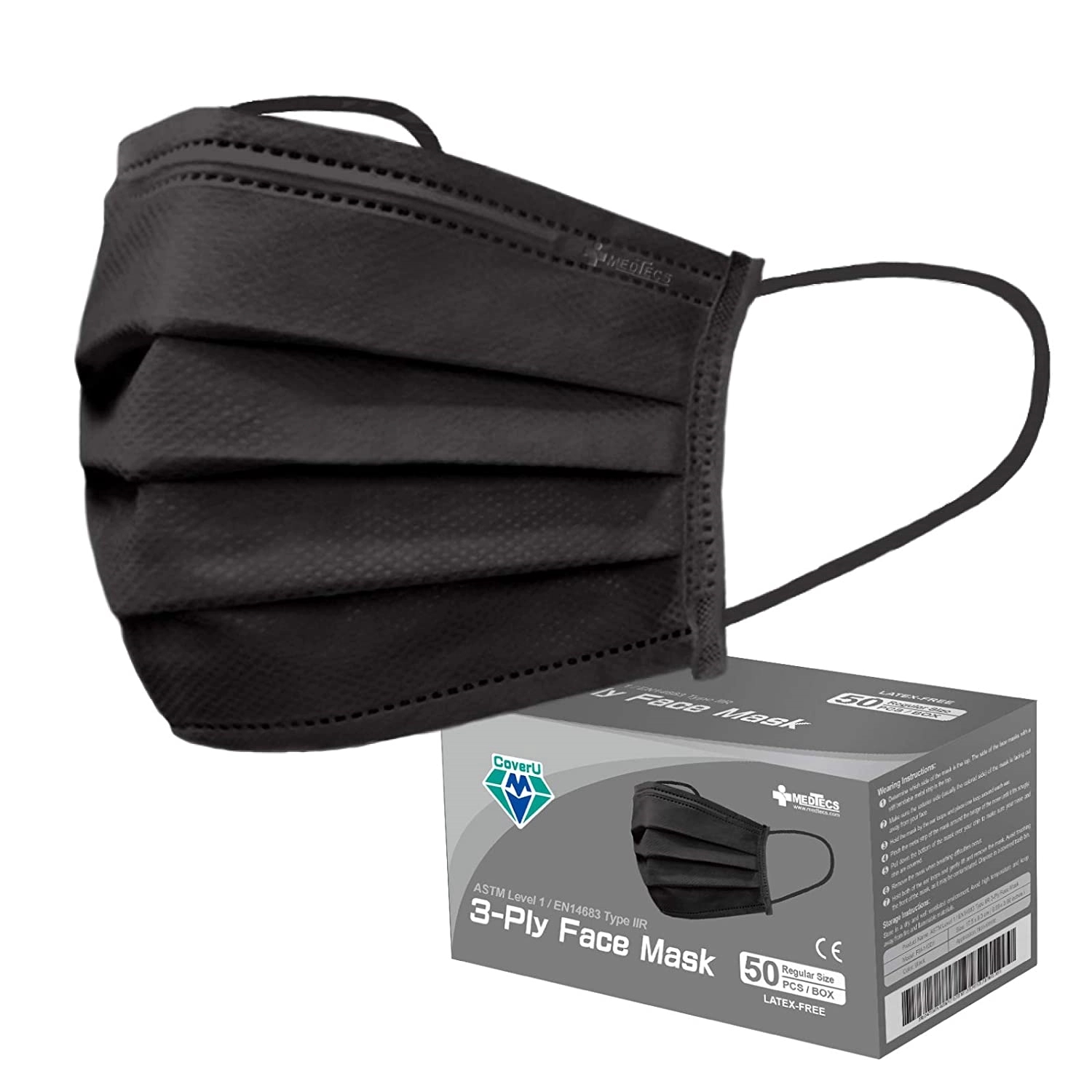 Black 3-Layer Disposable Face Mask (Non-Surgical Civilian Us 1