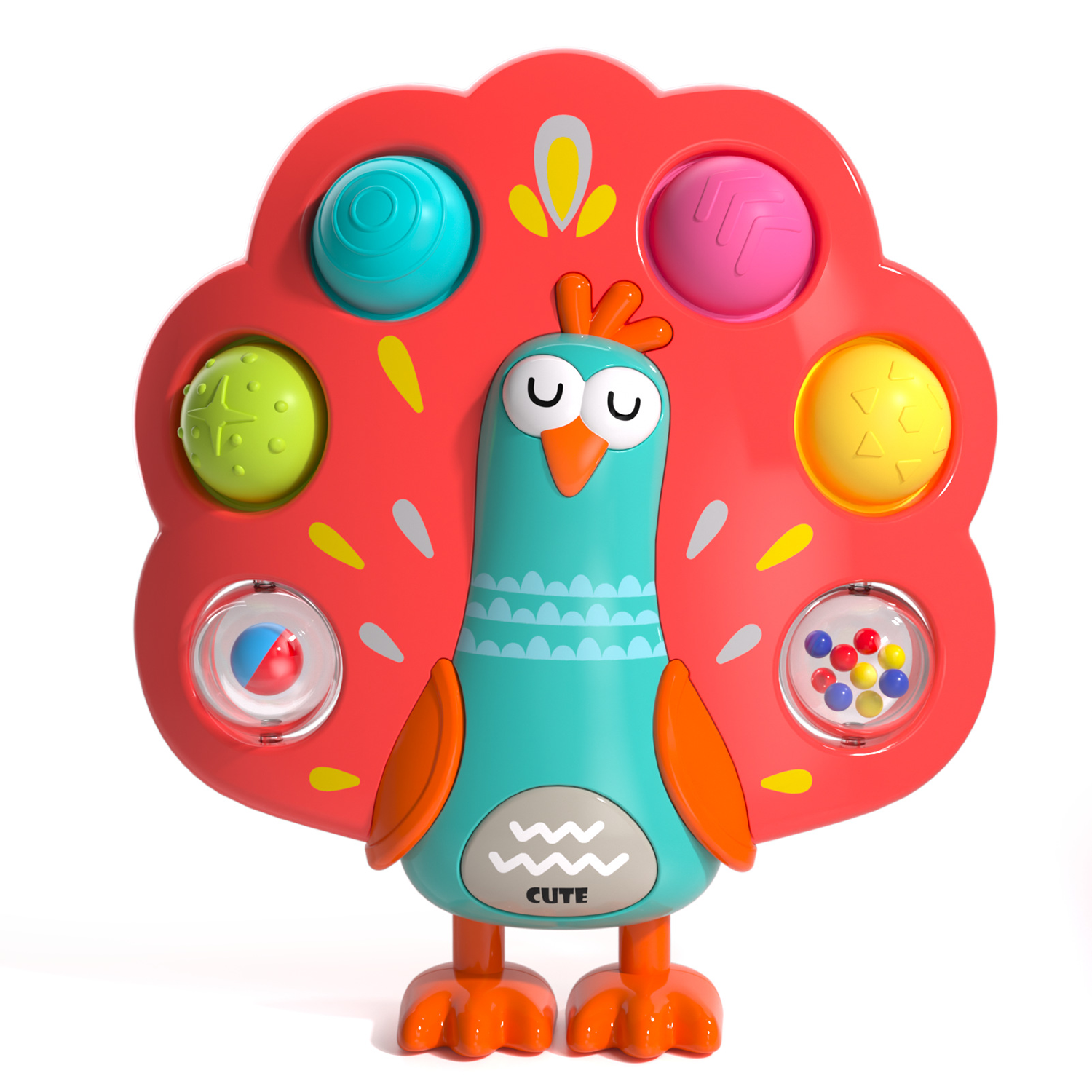 Baby Peacock Bubble Montessori Sensory Toys 2