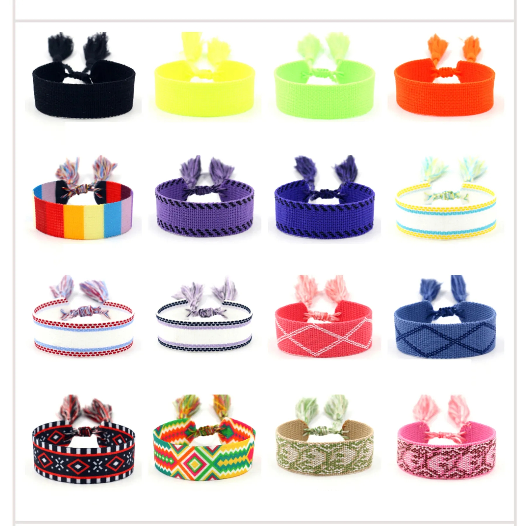 Hand Woven Embroidered Ribbon Bracelet 7