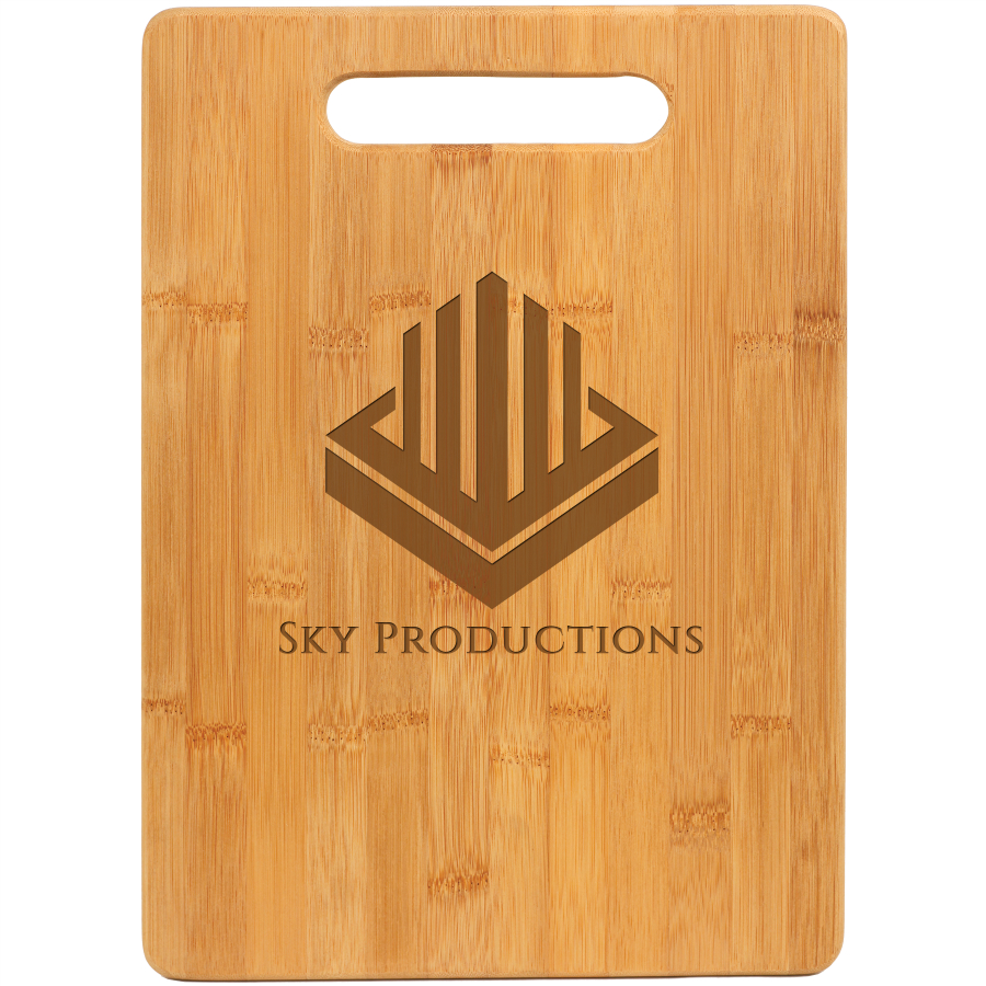 13 3/4" x 9 3/4" Bamboo Rectangle Cutting Board 1
