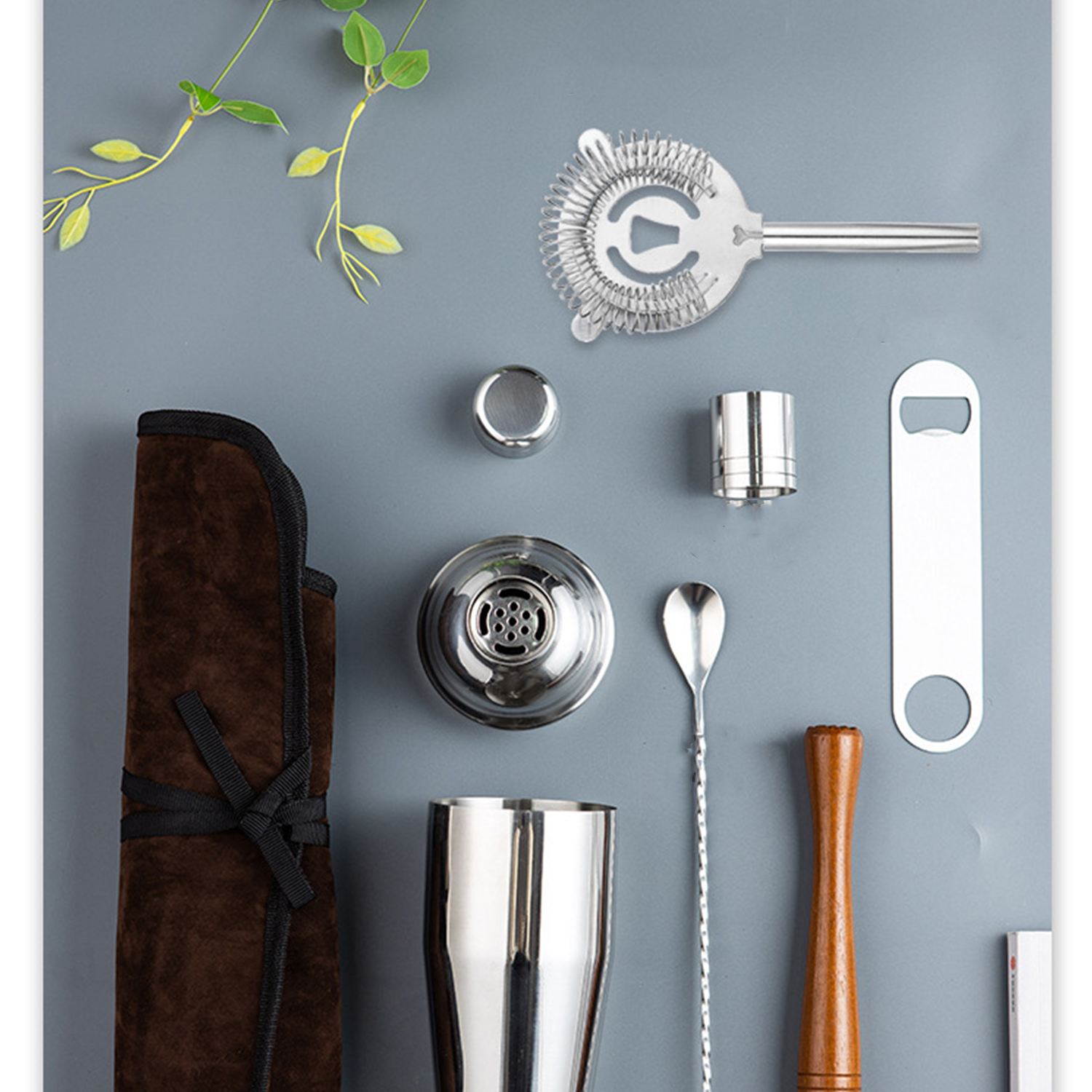 Cocktail Shaker 8-piece Portable Bar Professional Tool Sets 5