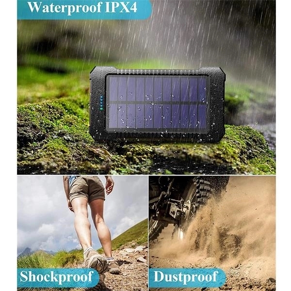 10000mAh Portable Solar Power Bank w/ LED Flashlight 3