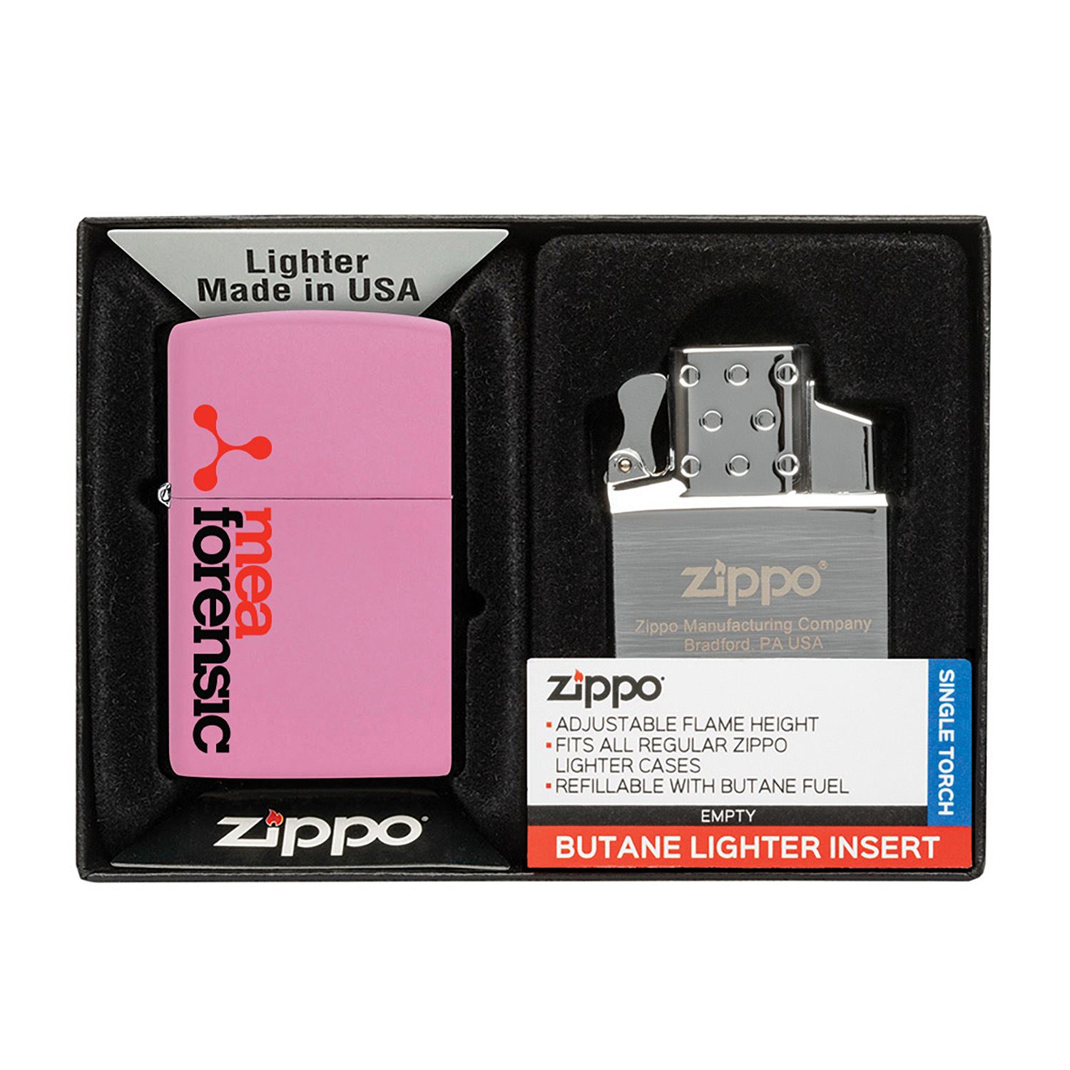 Matte Zippo® Lighter & Single Butane Insert Gift Set 7