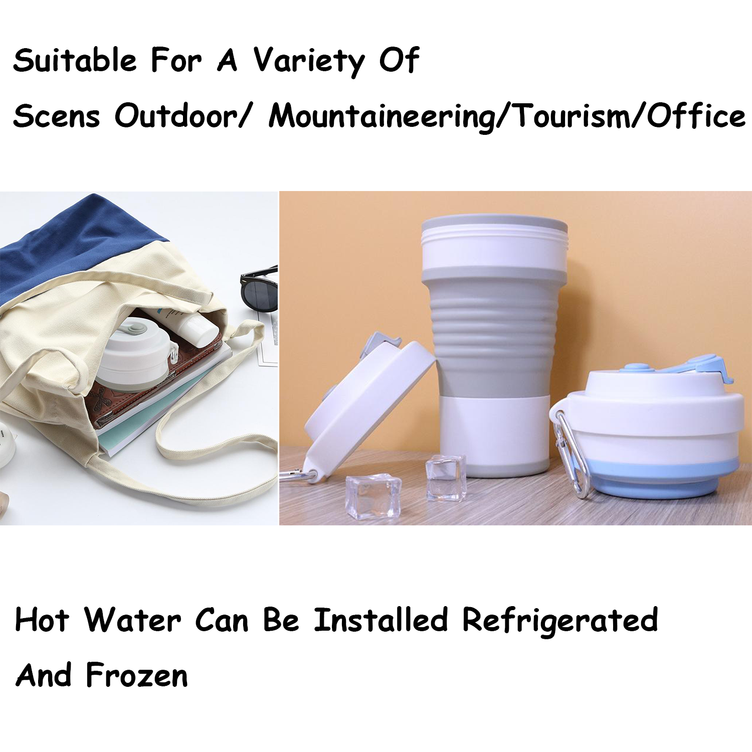 25oz Collapsible Food Grade Silicone Water Bottle 13