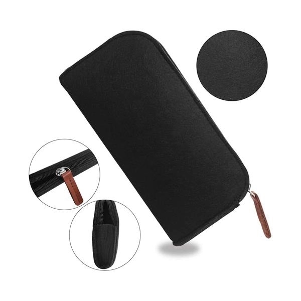 Flat Style Felt Pencil Pouch Bag With Zipper 2