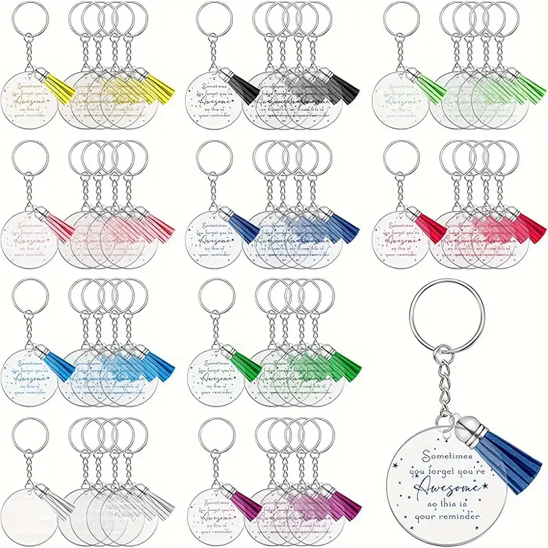 Round Acrylic Keychain Inspirational Gratitude Gift 1