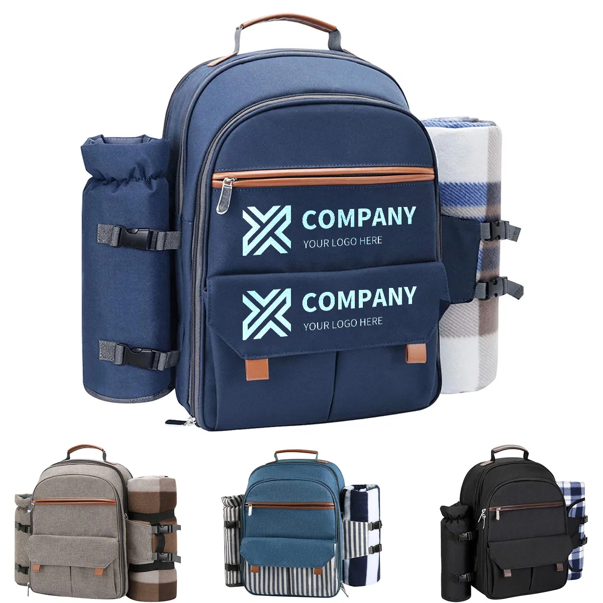 Picnic Backpack with Cooler Bag, Wine Pouch, Blanket 4