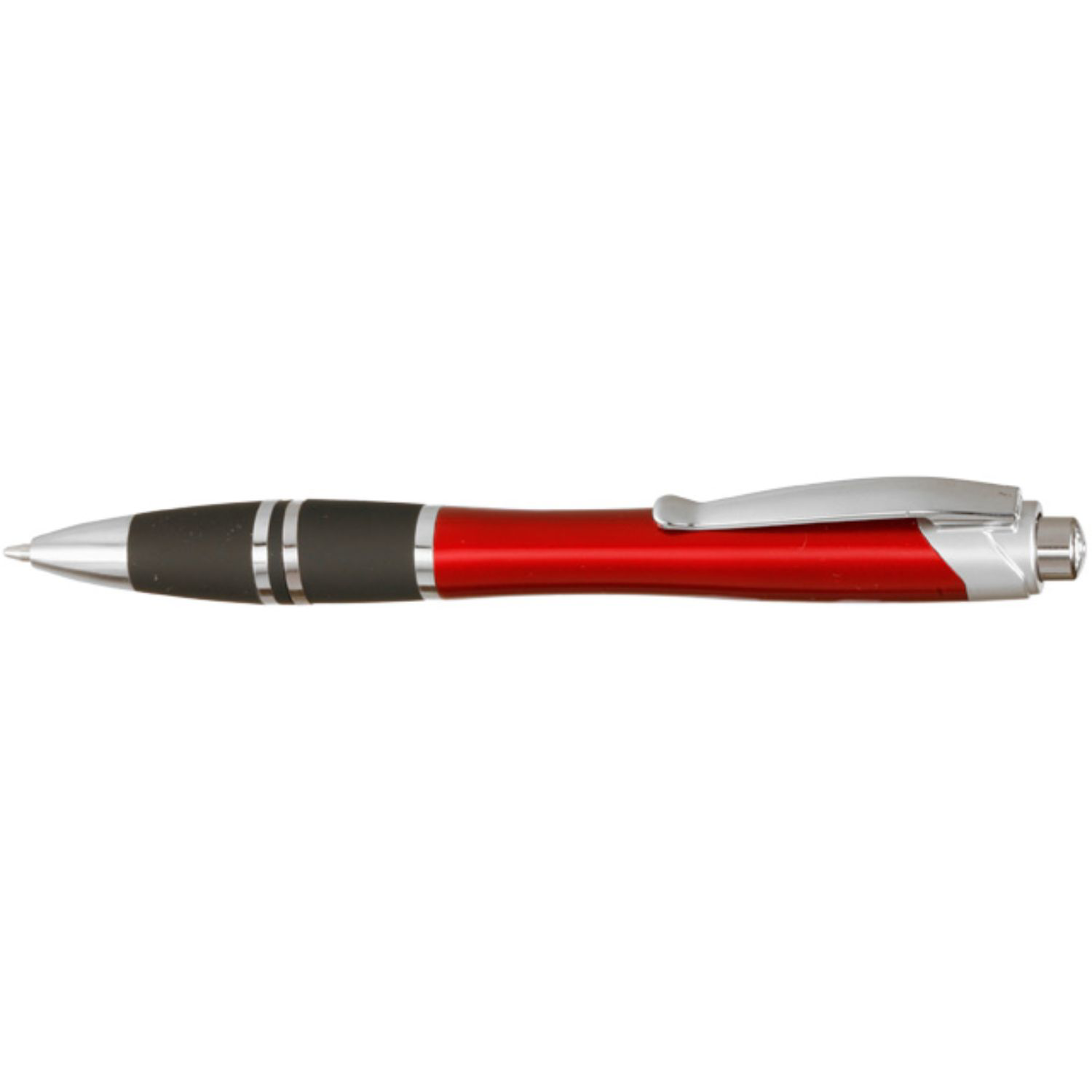 Silver Accent Plastic Pens w/ Rubber Grips & Colorful barrel 2