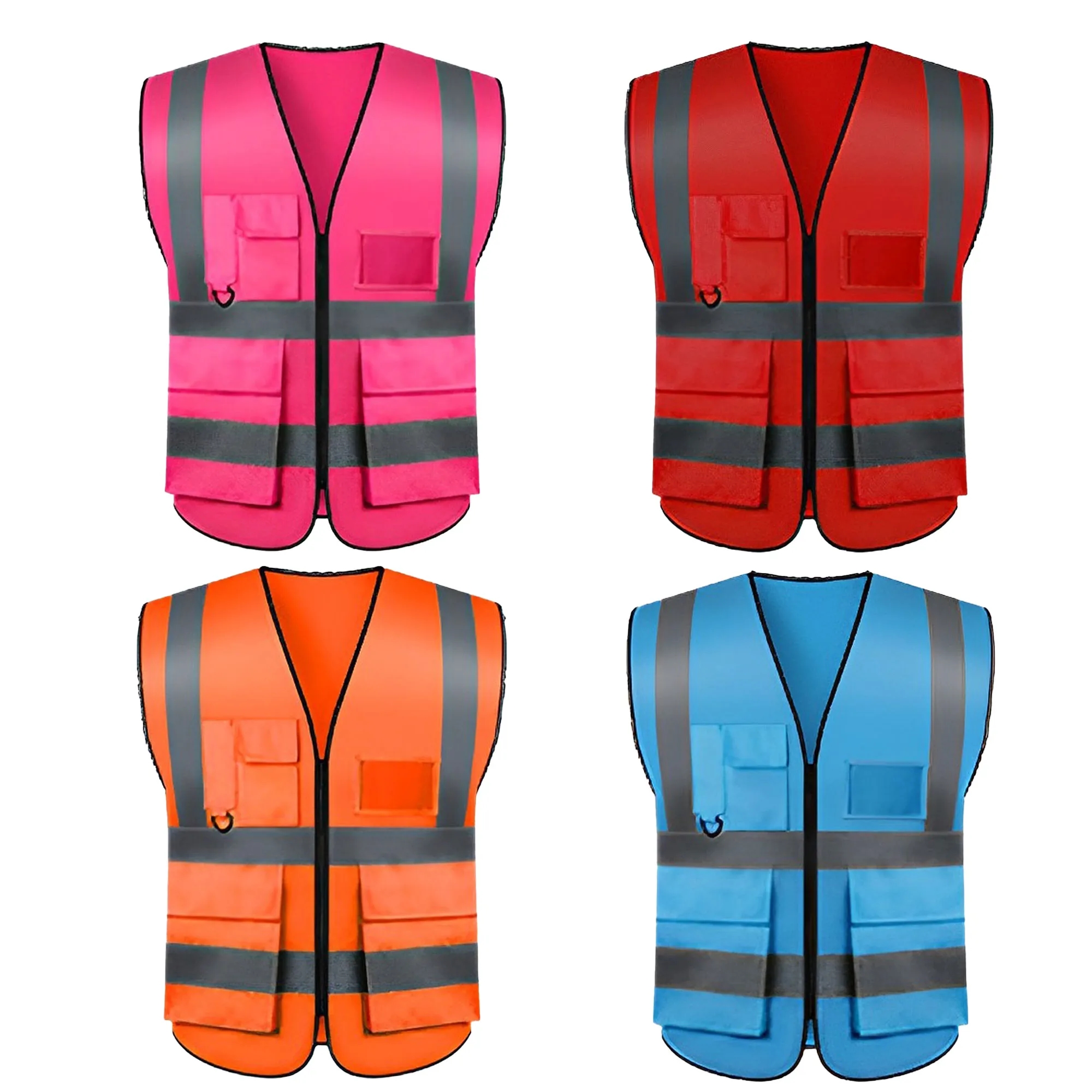 Multiple Pocket Reflective Safety Vest 3