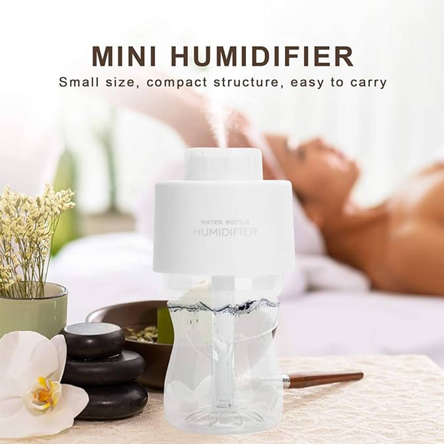 Mini Portable Bottle Cap Air Humidifer W/ Usb Cable 7