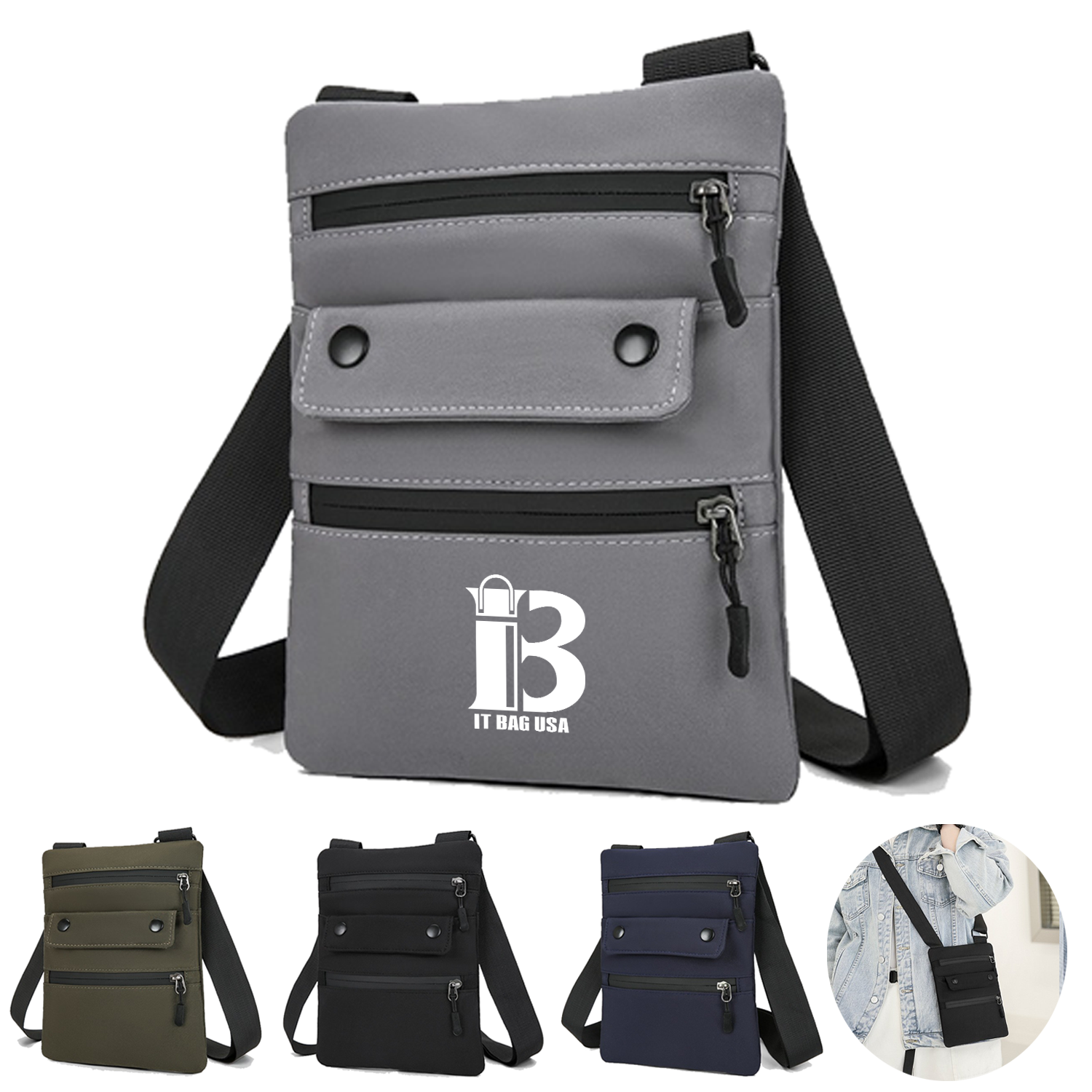Small Messenger Bag with Long Shoulder Strap 1