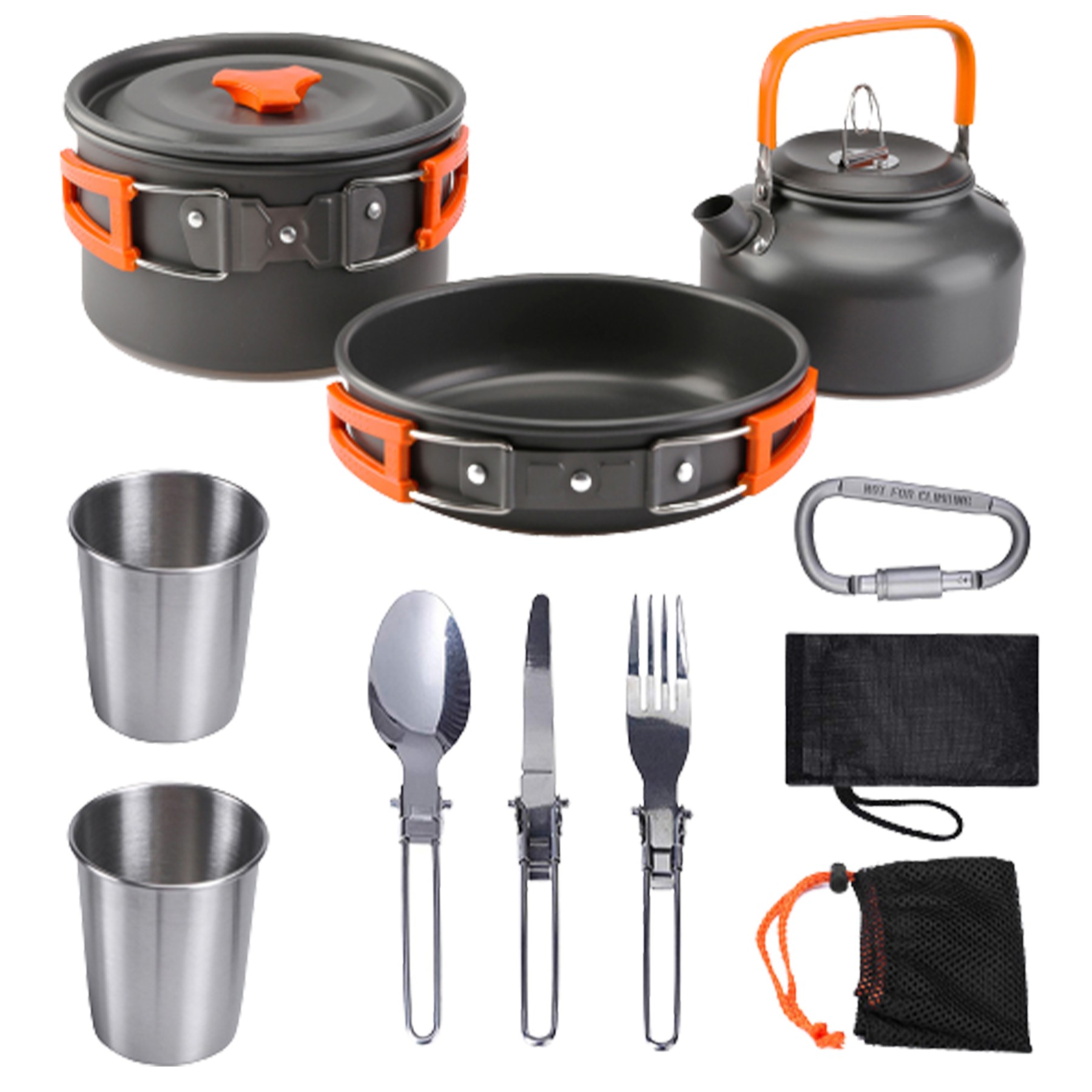 10Pcs Camping Cookware Mess Kit 3