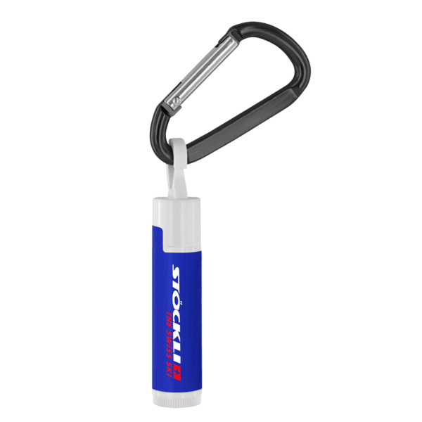 SPF 15 Lip Balm in White Tube with Hook Cap and Carabiner 15