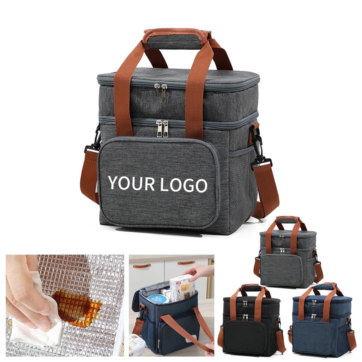 Compact Oxford Lunch Bag with Hot Stamping 2