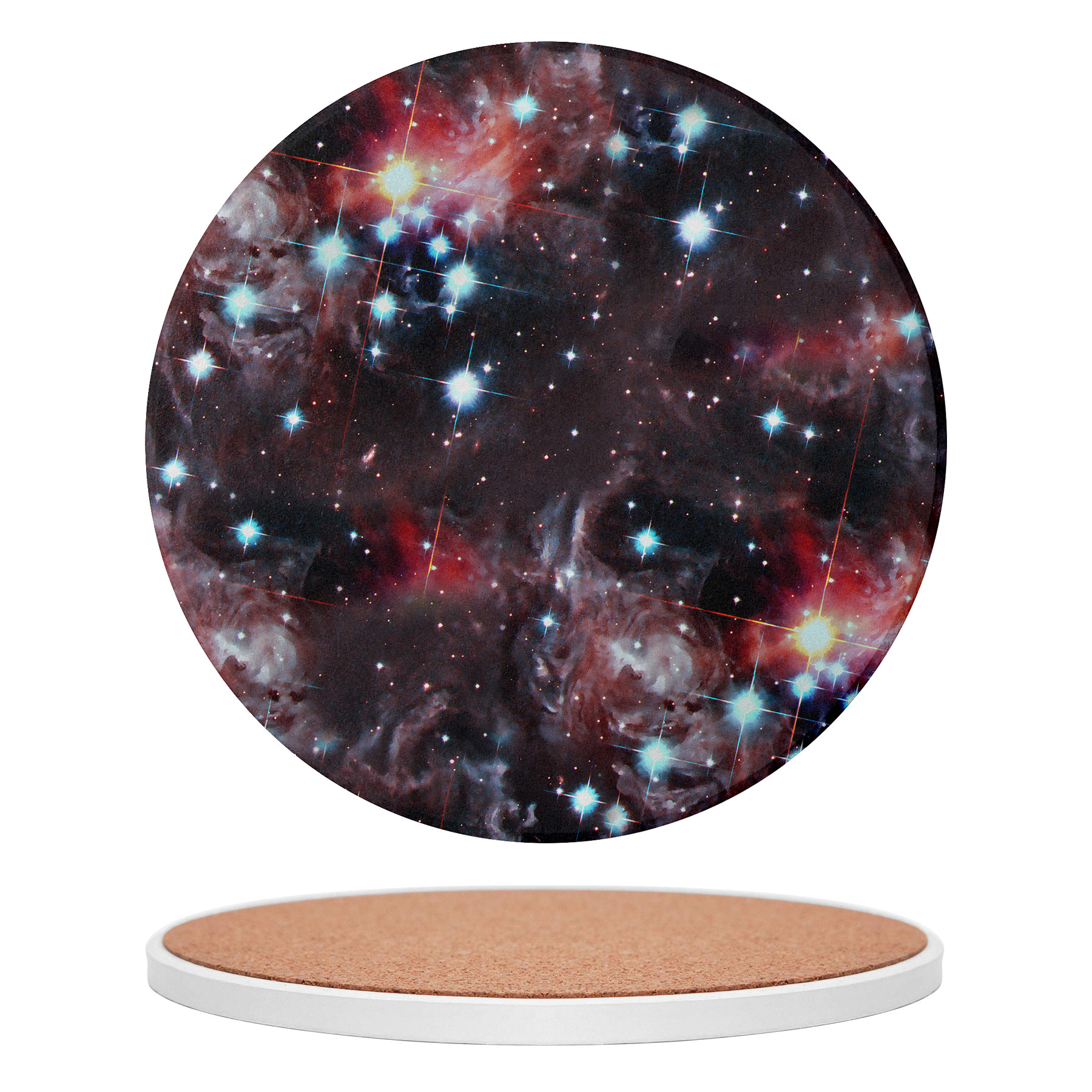 Custom 3.5'' Ceramics Heat-Insulating Coaster With Cork Base 1