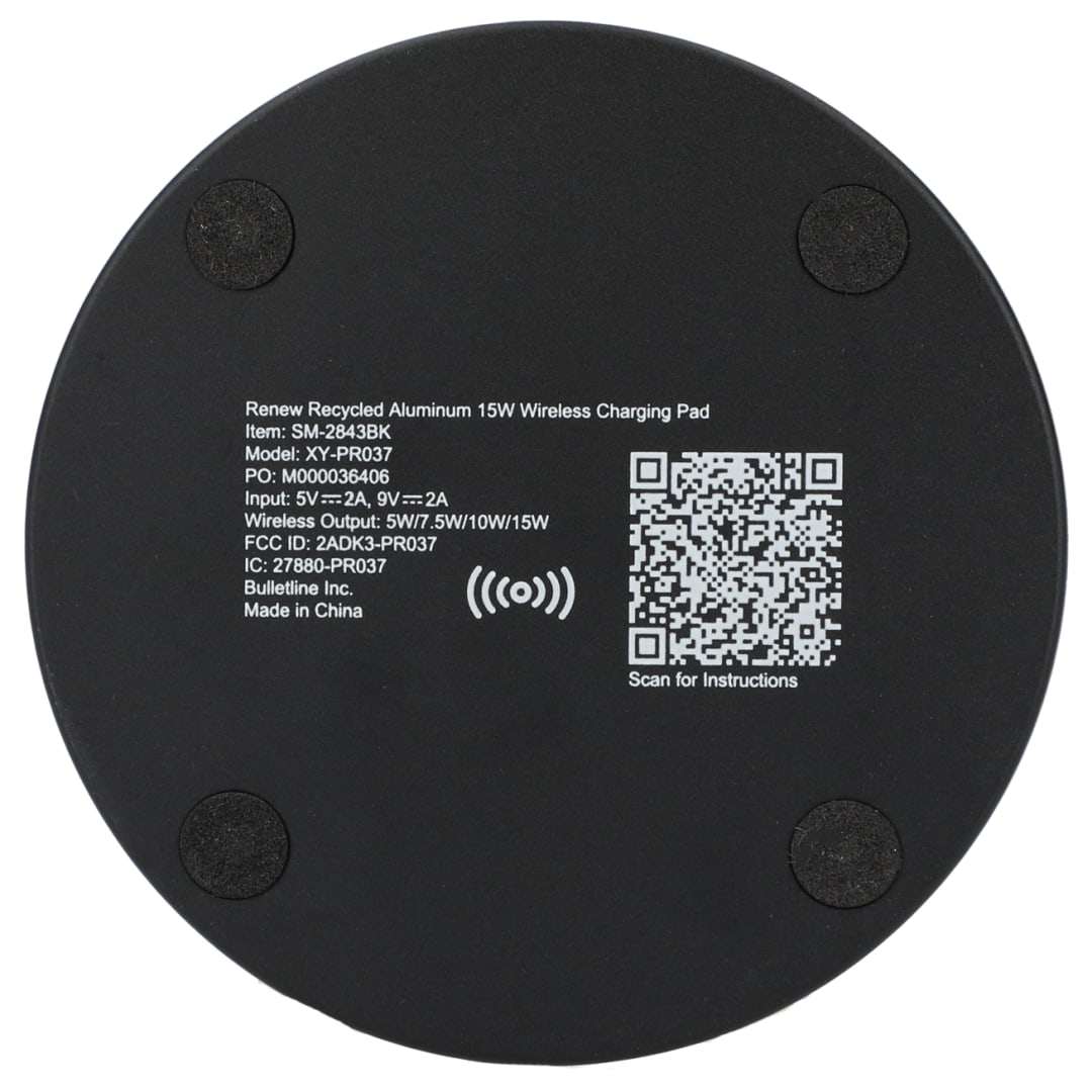 Renew Recycled Aluminum 15W Wireless Charging Pad 33