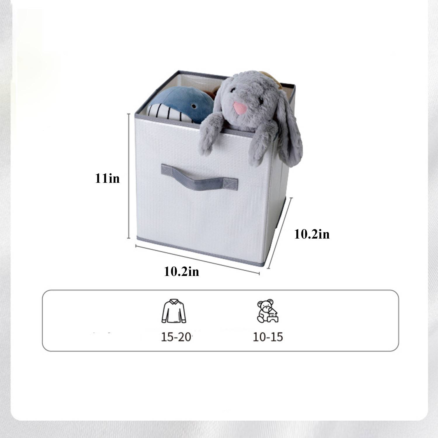Foldable Storage Bins Cube Box w/ Dual Non-Woven Handle 2