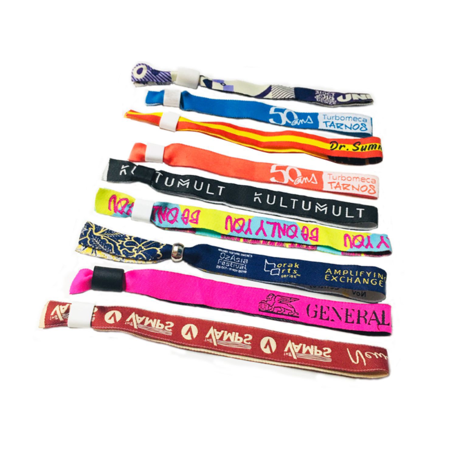 1/2" Custom Woven w/ Aluminum Lock Reusable Event Wristband
