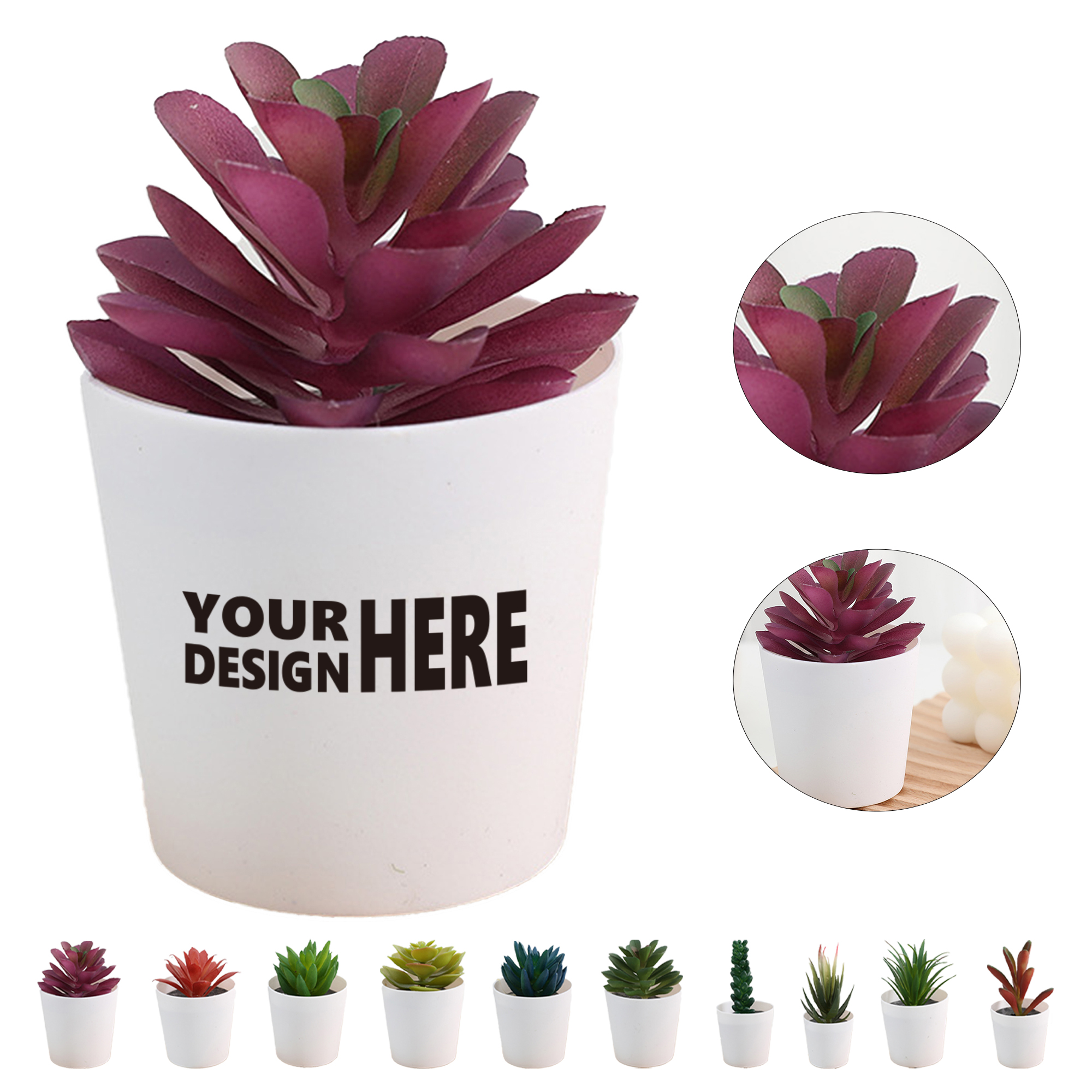 Faux Succulent Plants in Decorative Pots 2