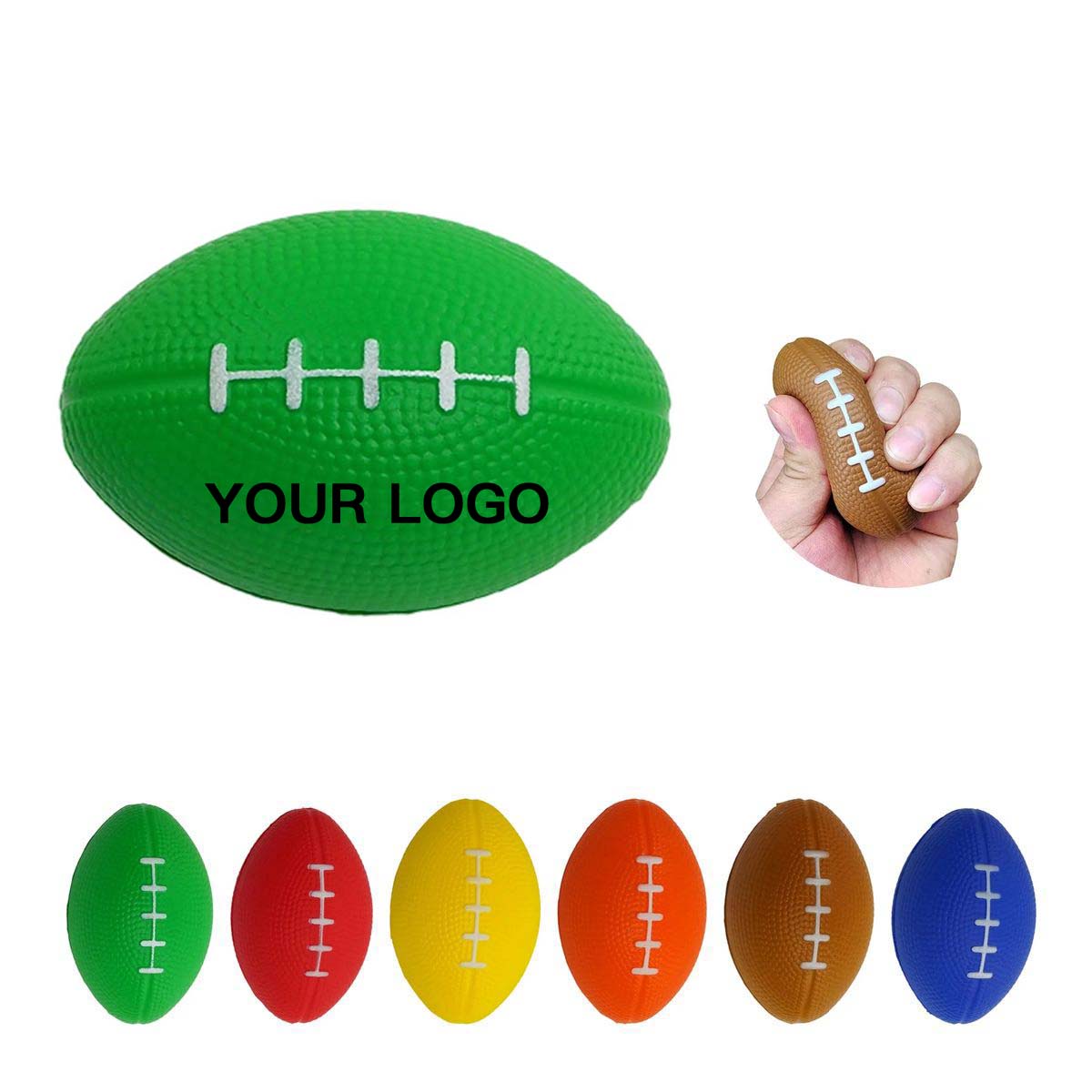 Football Stress Reliever PU Foam Compact, custom stress ball with logo imprint 7