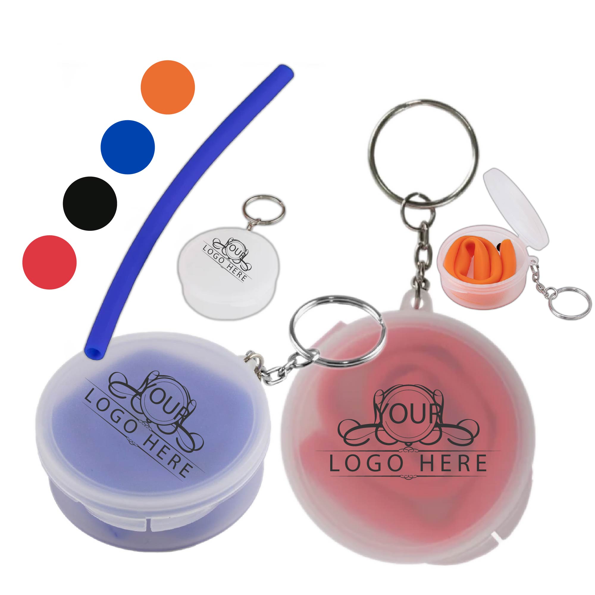 Silicone Drinking Straw w/Travel Case 1