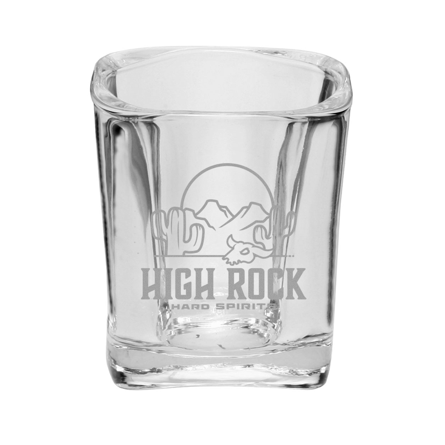 2 oz. Rounded Square Shot Glass (Engraved Imprint) 5