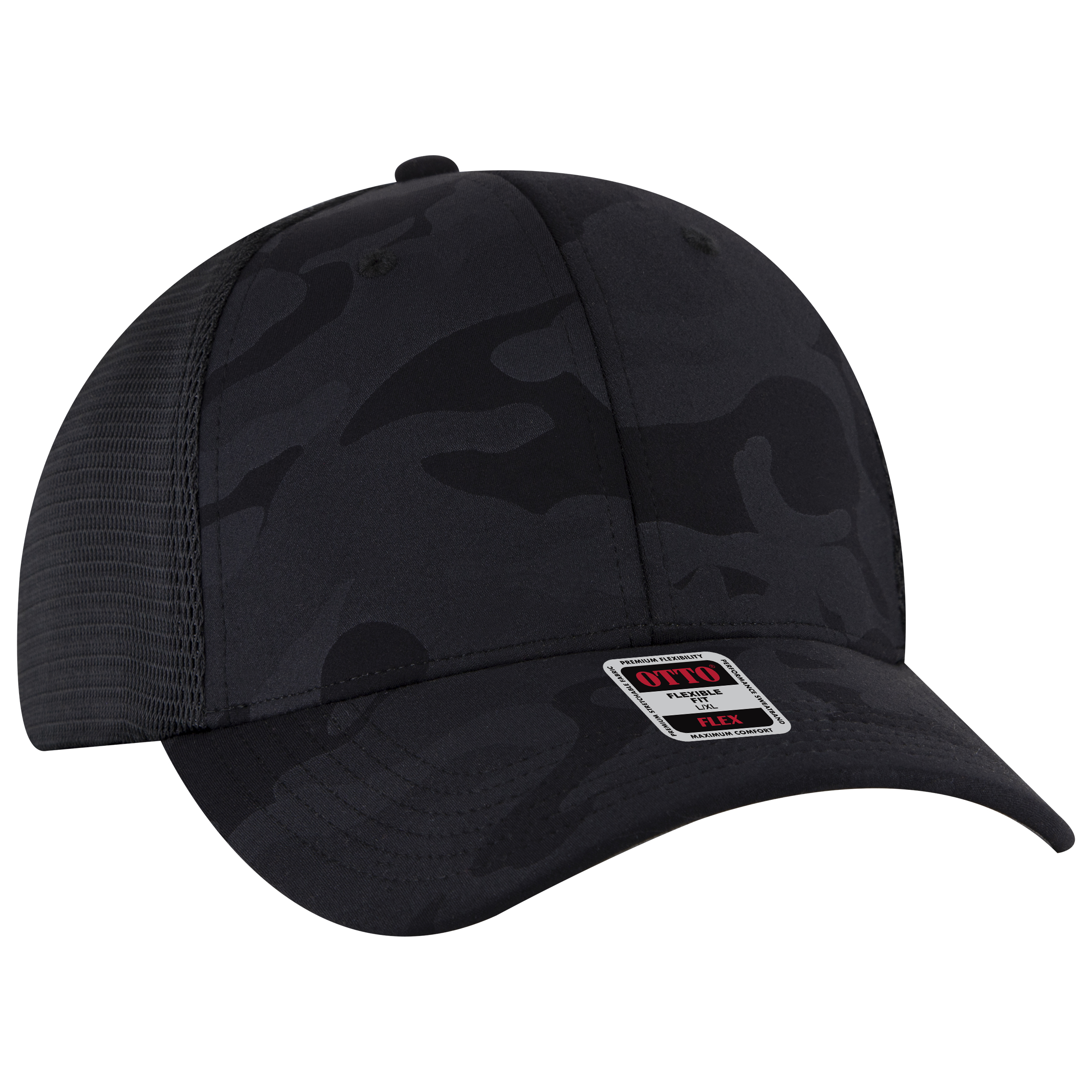 OTTO CAP® OTTO FLEX® Fitted 6 Panel Low Profile Mesh Back Trucker Hat 37