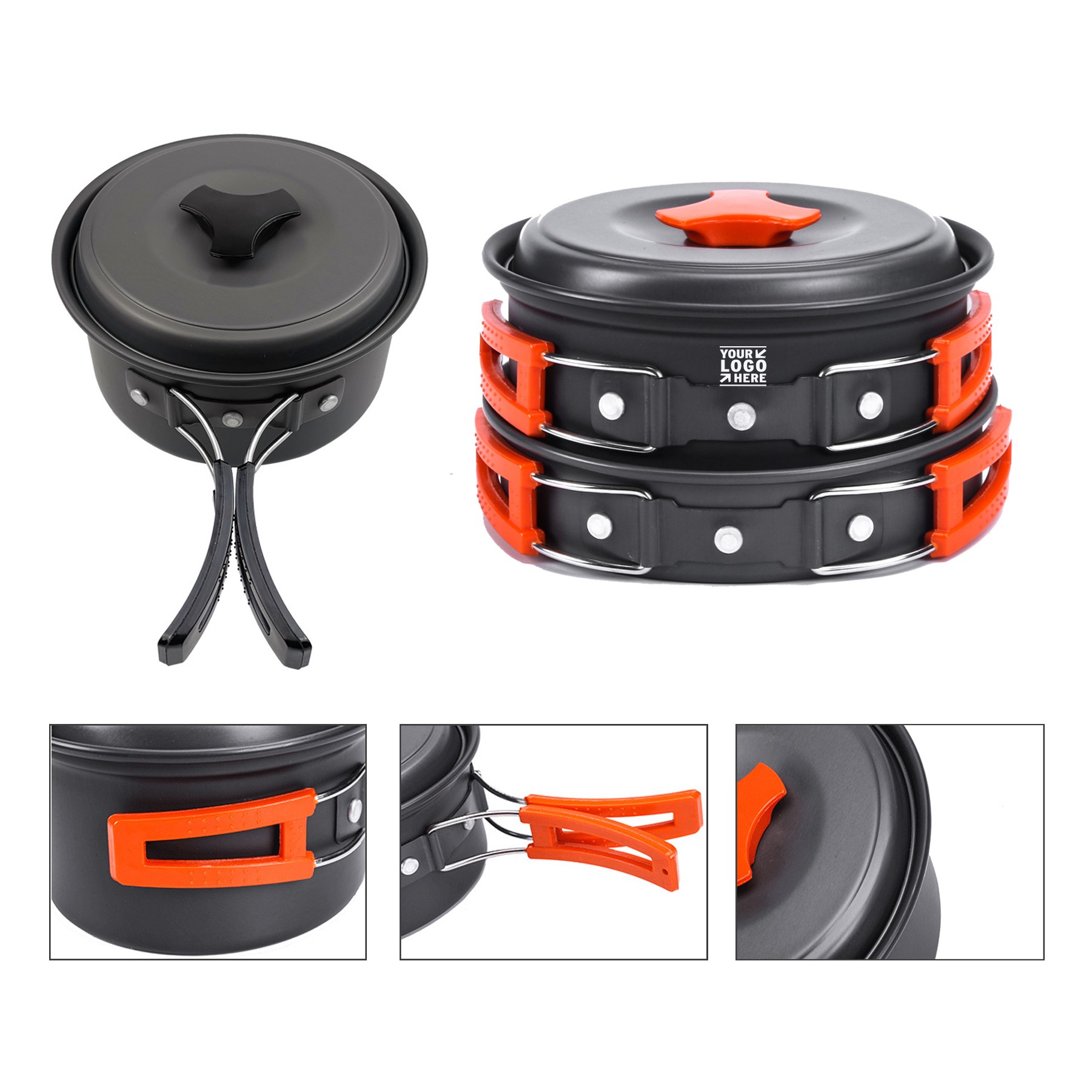 Hiking Outdoors Gear 1-2 People Lightweight Compact Backpacking Camping Cookware Mess Kit 1