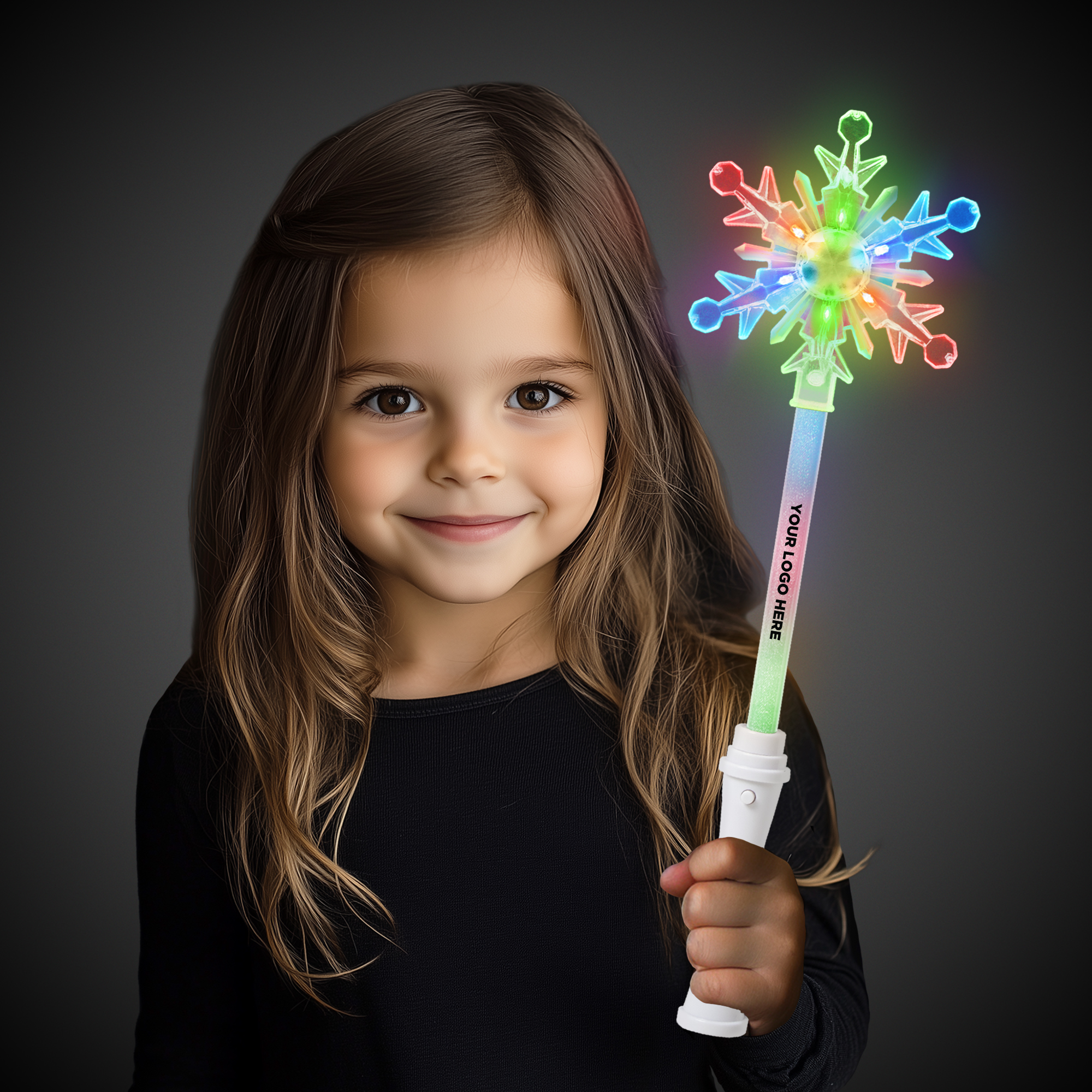 15" Light Up LED Glow Snowflake Wand