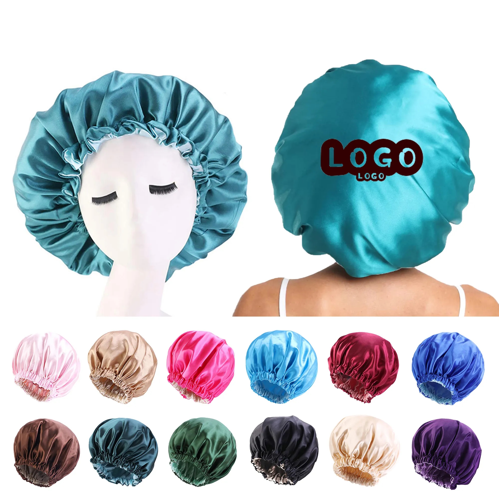 Silky Satin Sleep Cap Bonnet 6