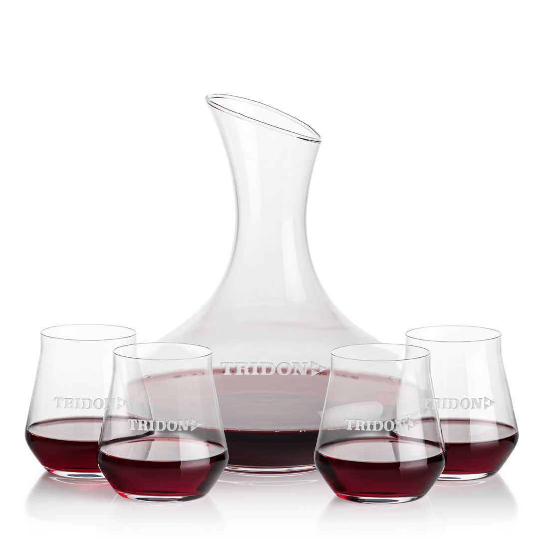 Innisfil Carafe & Bretton Stemless Wine 4