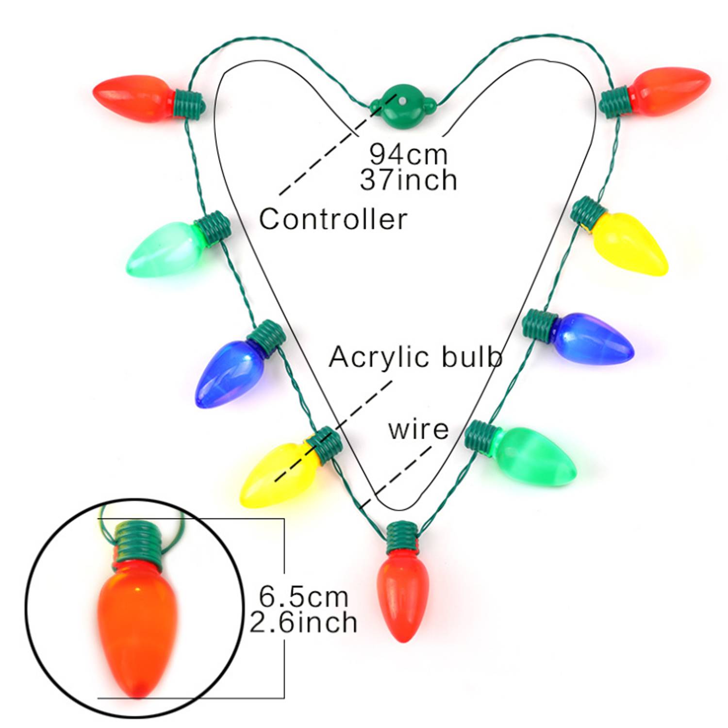 Christmas LED Light-Up Bulb Necklace 8