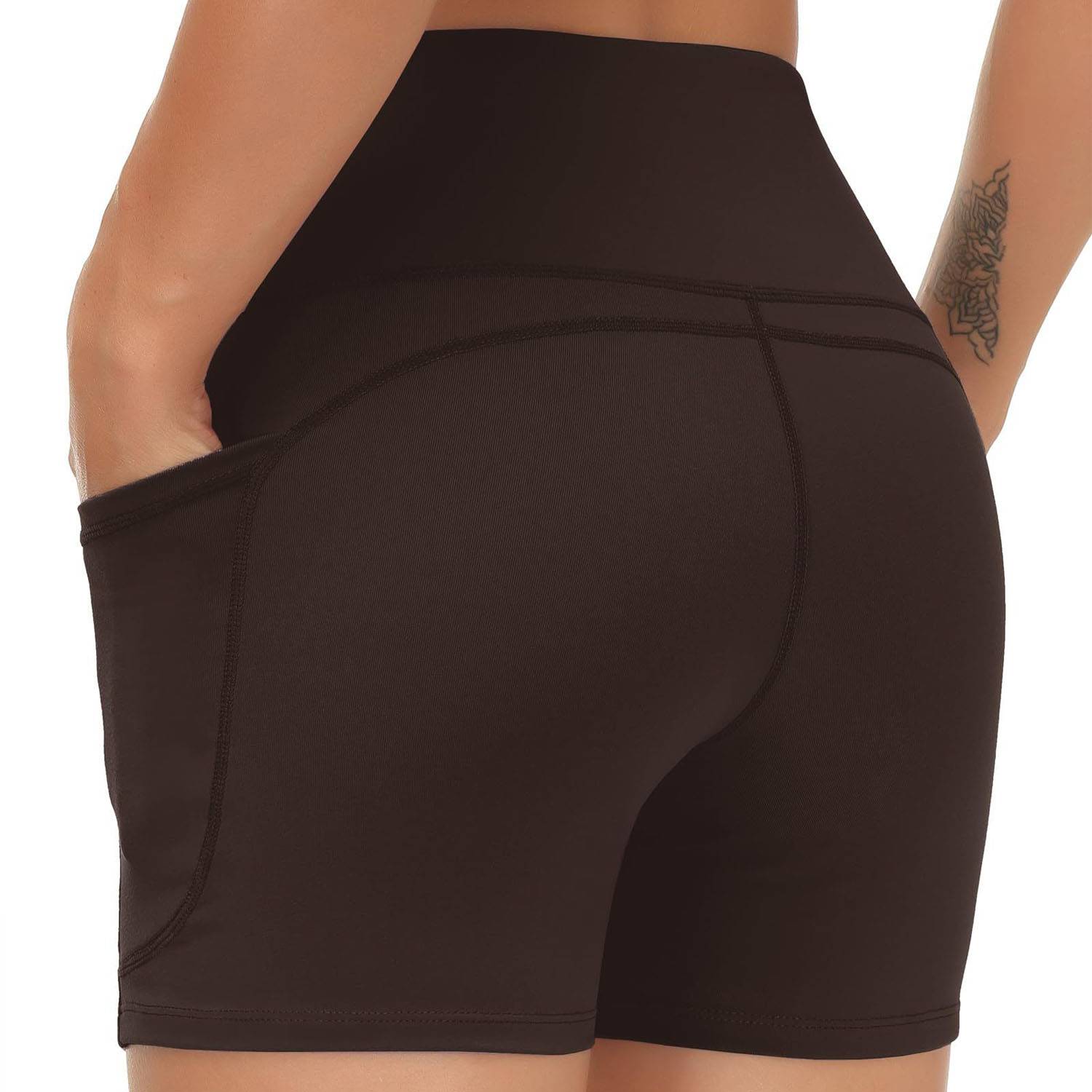 High Waist Breathable Polyester Workout Shorts w/ Pockets 17