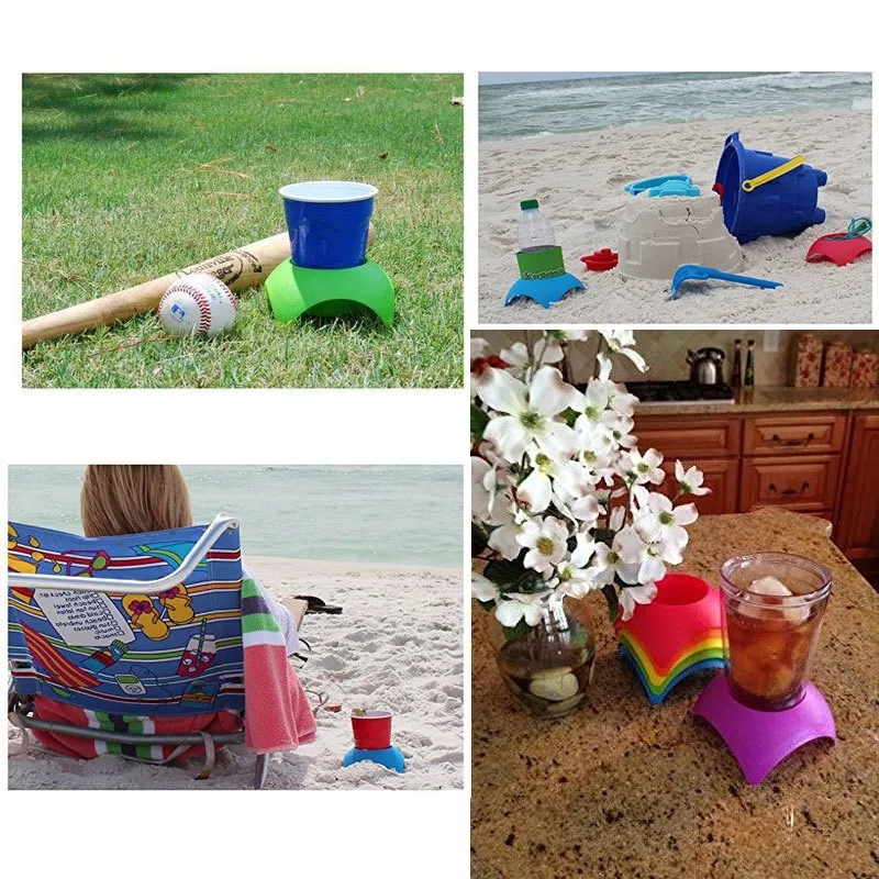 Beach Drink Cup Holder Sand Coasters 2