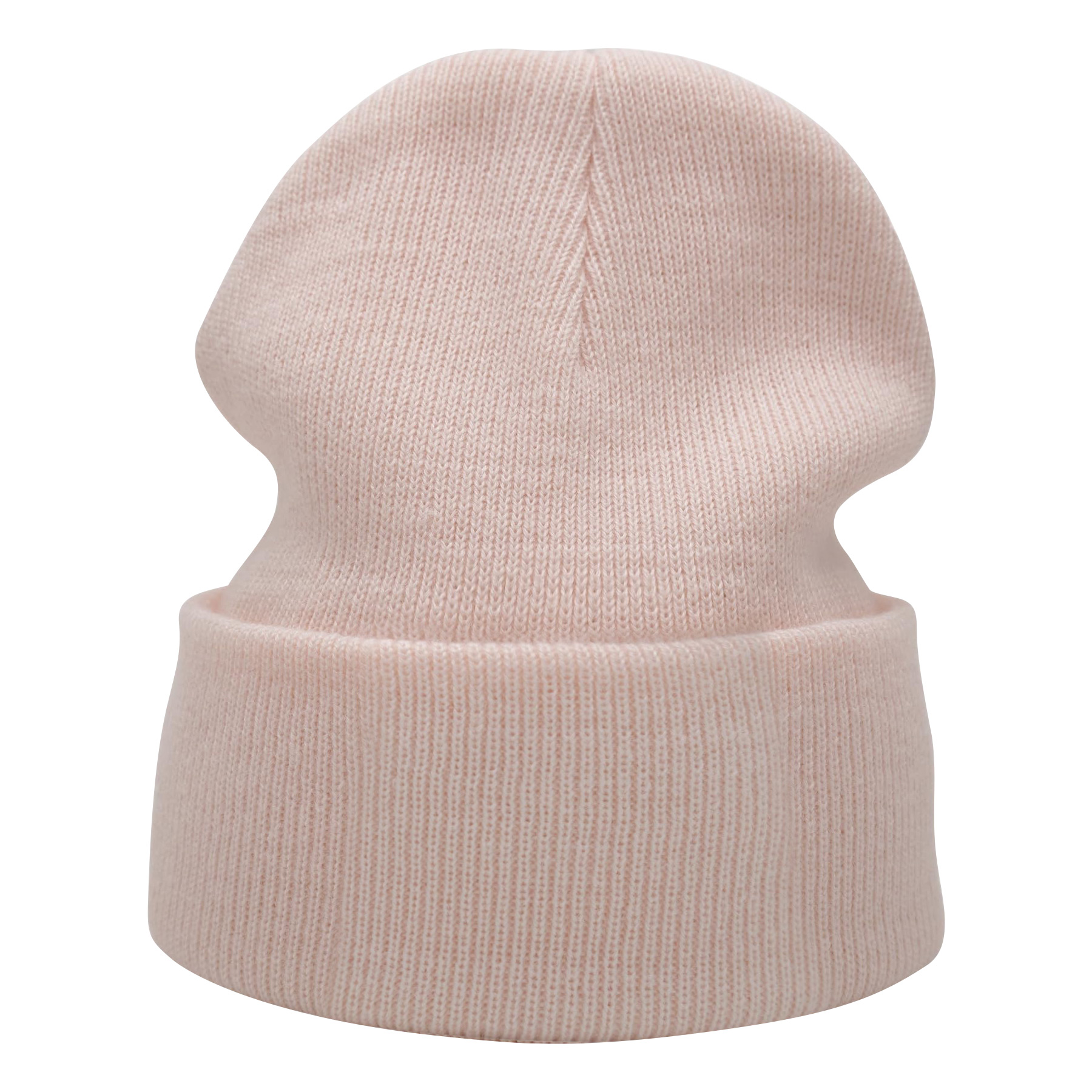 Embroidery Curled Solid Classic Beanie Knitted Cap 14